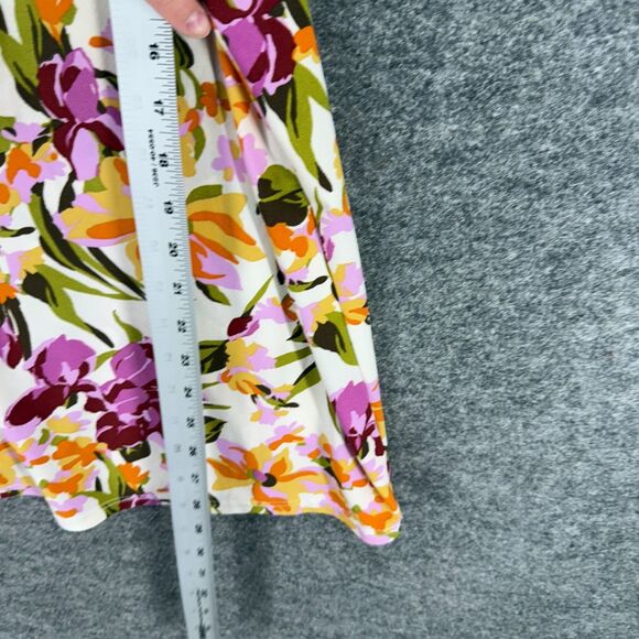 Cato Blouse Women 26/28W Plus White Floral Short Sleeve Round Neck Hook & Eye - Picture 6 of 7